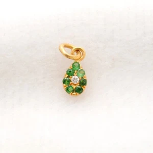 Natural Tsavorite Charm 14k Gold Yellow Gold Jewelry Pendant - Picture 1 of 7