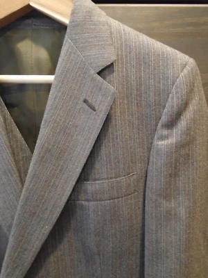 VINTAGE Sport Coat & Waistcoat Set - 38L - Brown Wool - Cricketeer - Made in USA - Image 1 of 4