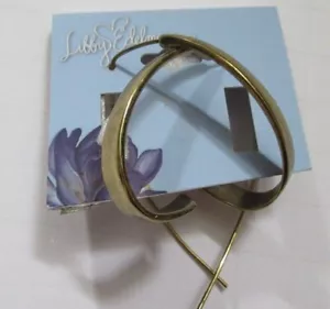 Libby Edelman Gold tone oval hoop earrings NEW with tags with rubber backs - Picture 1 of 3