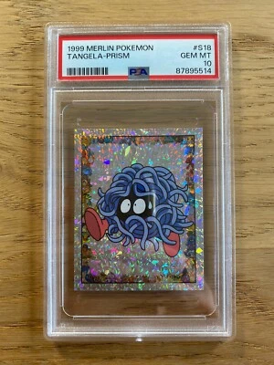 Pokémon Merlin Stickers Nintendo Topps Tangela S18 Holo Prism PSA 10 PCA POP 19 - Photo 1/2