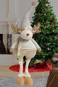 XL Decoración ALCE/RENTISTA JOVEN con Divertido Outfit y Piernas Telescópicas hasta 110 cm - Imagen 1 de 7