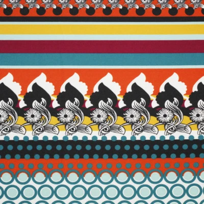 Clothing Fabric 1/2 Meter Viscose BELGIAN Colorful Flowers Polka Dot Stripe - Image 1 of 4