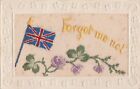 greetings old antique silk postcard forget me not england