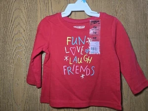 NWT Size 6M OshKosh B'gosh red shirt fun love laugh friends - Picture 1 of 3