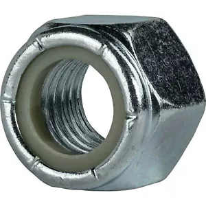 Tuercas de bloqueo hexagonales con inserto de nailon de 3/8"-24 grado 2 acero chapado en zinc cantidad 50 - Imagen 1 de 7