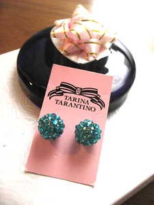 Tarina Tarantino Earrings Crystal Candy Gumball Stud Turquoise Aqua Unworn NWT - Picture 1 of 12
