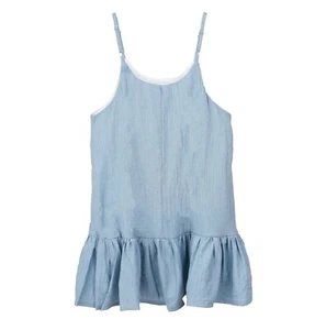 Toddler Little Girls Adjustable Shoulder Strap Sleeveless Long Blue Dress - Picture 1 of 7
