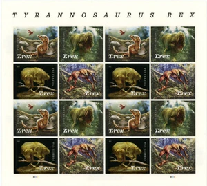 2019 Tyrannosaurus Rex Sixteen Stamps Forever Self-adhesive Stamps Brand New - Picture 1 of 2