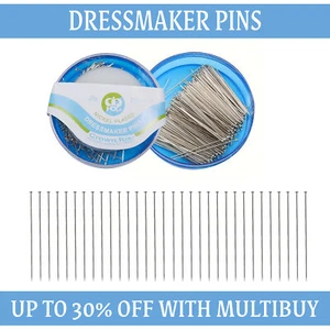 34mm Dressmaker Pins Steel Tailor Pins Sewing Craft Hobby Dress Clothes Straight - Picture 1 of 12
