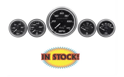 AutoMeter E7500 - Equus E7500 5 Piece Gauge Kit Black Background - Image 1 of 4