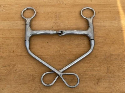 Broca de caballo occidental de vástago largo boca lisa de acero inoxidable TRAMMELL ~ 5 1/4" Foto 1 de 4