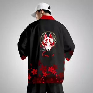 Uomo Kimono Cappotto Giacca Top Sciolto Pantaloni Giapponese Estivo Casual - Foto 1 di 8