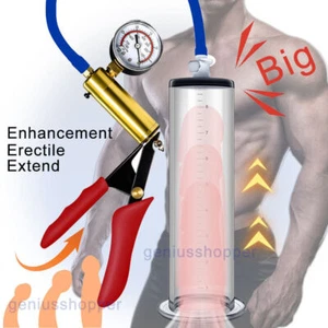 Vacuum Penis Pump Acrylic Cylinder Male Penis Enhancement Erectile Extend 9"-12" - Picture 1 of 14