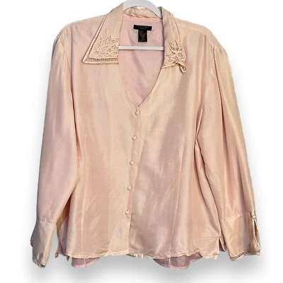 Chaqueta Blazer Anne Carson Para Mujer 2X Rosa Forrada Botón Frontal Formal Barbiecore Foto 1 de 4
