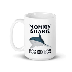 Mommy Shark Cartoon Lover Cups Funny Fathers Day Unique Coffee Mug Gift For Mom - Picture 1 of 9
