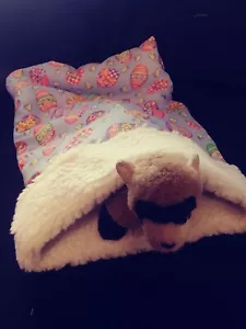 Ferret Sleep Sack - Colorful Easter Eggs 11" x 16" Soft Sherpa Lined - Picture 1 of 4