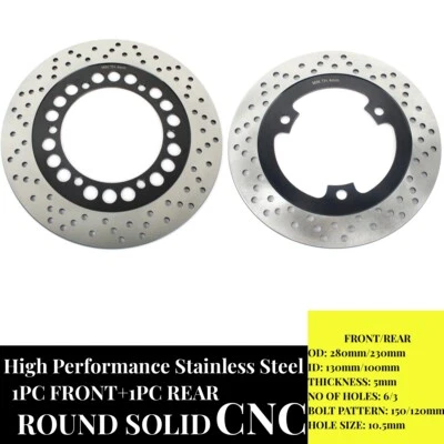Front Rear Brake Rotors Discs for Kawasaki EX-4 Ninja 500 500R EX500D 1998-2009 - Image 1 of 4