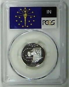 2002-S 25C State Quarter Indiana PCGS PR69 DCAM 90% Silver 22lthr0116 - Picture 1 of 2