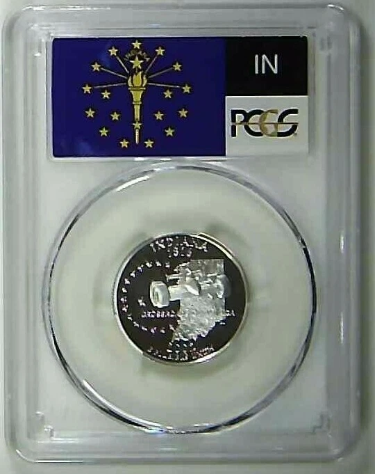 2002-S 25C State Quarter Indiana PCGS PR69 DCAM 90% Silver 22lthr0116 - Image 1 of 2