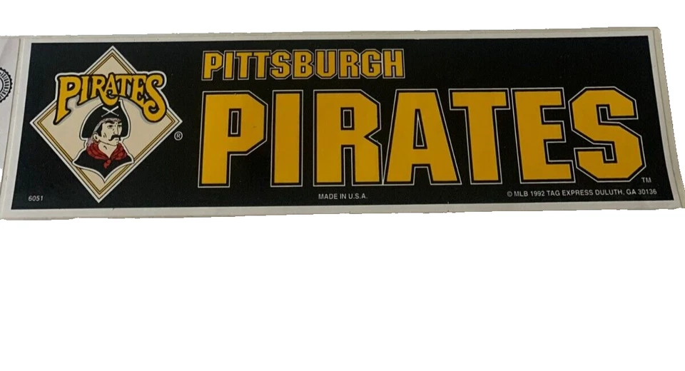 Pittsburgh Pirates MLB Bumper Sticker Vintage Made In USA By Tag Express 1992 - Image 1 of 4
