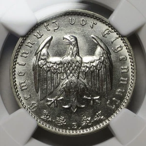 Germany 1939 E 1 Reichsmark, KM#78, NGC MS63 - Picture 1 of 4
