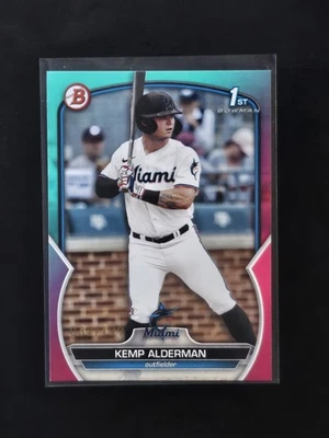 2023 Bowman Draft Kemp Alderman Aqua/Pink Gradient Paper BD-123 1st Bowman /199 - Image 1 of 3
