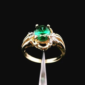 Ring 10 Kt Gelbgold 2,1 dwt CZ – Größe 6 - Bild 1 von 13