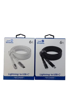 Mix aus 5 Just Wireless 6 Fuß Geflochtenes USB C auf iPhone Kabel Schnell Ladegerät - Bild 1 von 5
