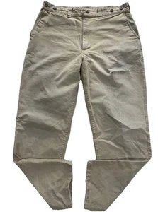 Filson Tin Cloth Pants Men 36 (Actual 34x31) Camel Suspender Buttons USA Made - Picture 1 of 10