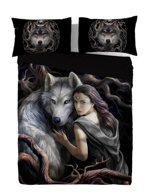 Soul Bond - Juego de funda nórdica Wolf de Anne Stokes - Reino Unido doble / fantasía, gótico Foto 1 de 2