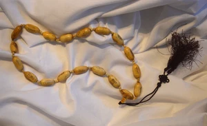 Antique Tibetan    prayer Mala (rosary)  carved beads (People + Prayers ) - Picture 1 of 3