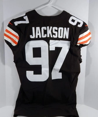 Camiseta deportiva marrón usada del juego Cleveland Browns Joe Jackson #97 2021 44 DP23434 Foto 1 de 4