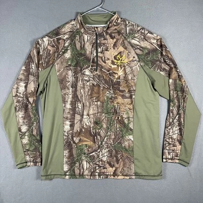 Realtree Xtra Camouflage Quarter Zip Hunting Shirt XL Men's Scent Control Poly - Image 1 of 4