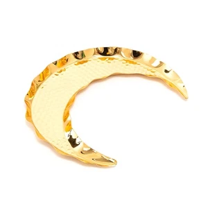 Eid Mubarak Moon Shape Serving Tray Metal Jewelry Dish Earrings Plates Nut Cake - Picture 1 of 7