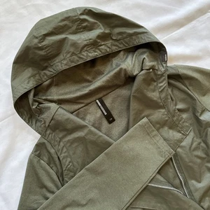 Mondetta Womens Olive Green Hooded Long Asymmetrical Zip Softshell Jacket Sz L - Picture 1 of 11