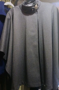 Anne Klein Black White Houndstooth Cape Jacket - Picture 1 of 6