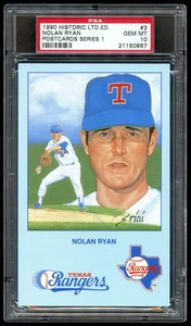 1990 Historic Limited Editions Postcards Series 1 #3 Nolan Ryan PSA 10 GEM MINT - Picture 1 of 2