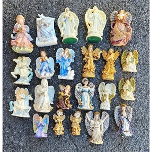 Lot Of 22 Resin Angel Figurines Gold Blue Horses Matching A50 - Picture 1 of 8
