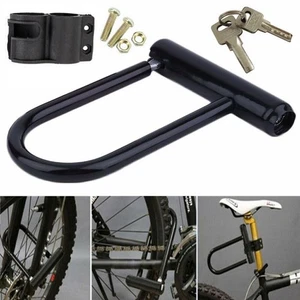 ✨HOT Heavy Duty Bicycle U-lock Steel Bike Lock Anti Theft w/ 2 keys Black Lock ✨ - Picture 1 of 9