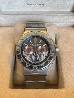 Bvlgari Diagono Calibro 303 DG42C14SWGSDCH Men's Watch Gray Dial 18k ROSE/WG SS - Image 1 of 4