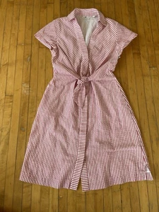 Vineyard Vines Seersucker Tie-Front Shift Dress red & white women’s Size 0 - Picture 1 of 6
