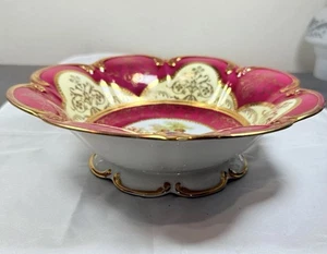 Karlsbader Wertarbeit Porzellan Schale Dieue Dresden 1921 Hofpaar Gold Glt - Bild 1 von 6