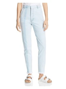 KSENIA SCHNAIDER Womens Blue Zippered Pocketed Straight leg Jeans Size: M - Picture 1 of 6