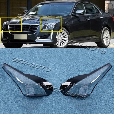 Cubierta de carcasa de lente transparente para faros delanteros diestros+derechos para Cadillac CTS 2014-2019 Foto 1 de 4