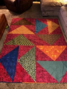 Rich Colored QUILT 62X80 FULL/TWIN handmade - Picture 1 of 6