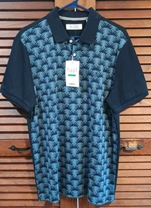 NWT Penguin Munsingwear Knit Shirt Men's L Blue Patterned Short Sleeve - Picture 1 of 8