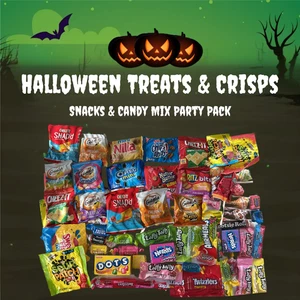 American Sweet Candy & Snacks Party Pack - 45 Stück - Halloween Leckereien & Chips - Bild 1 von 1