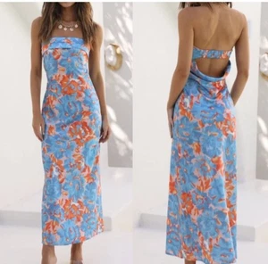 Hello Molly Highway To Heaven Maxikleid blau Blumen Medium - Bild 1 von 9