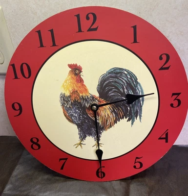 Large Rooster Chicken Decorative Wall Clock  12" - Image 1 of 2
