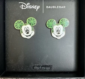 Disney x Baublebar Mickey Mouse Spiderweb Halloween earrings - Picture 1 of 2